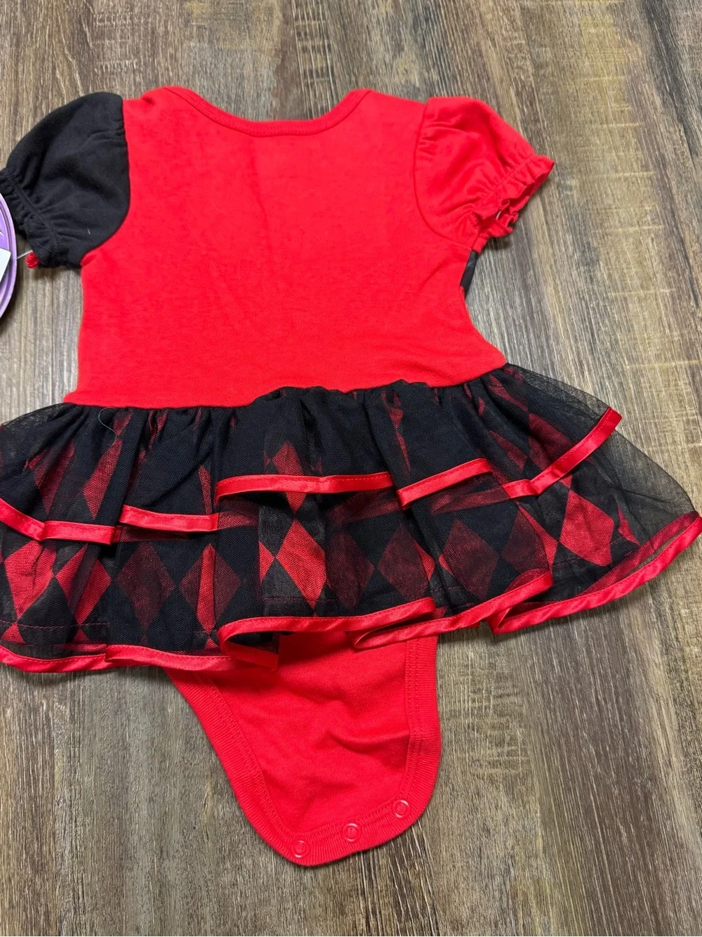 Batman DC Comics Joker Red and Black Onesie Diamond Tulle Skirt Superhero Costum